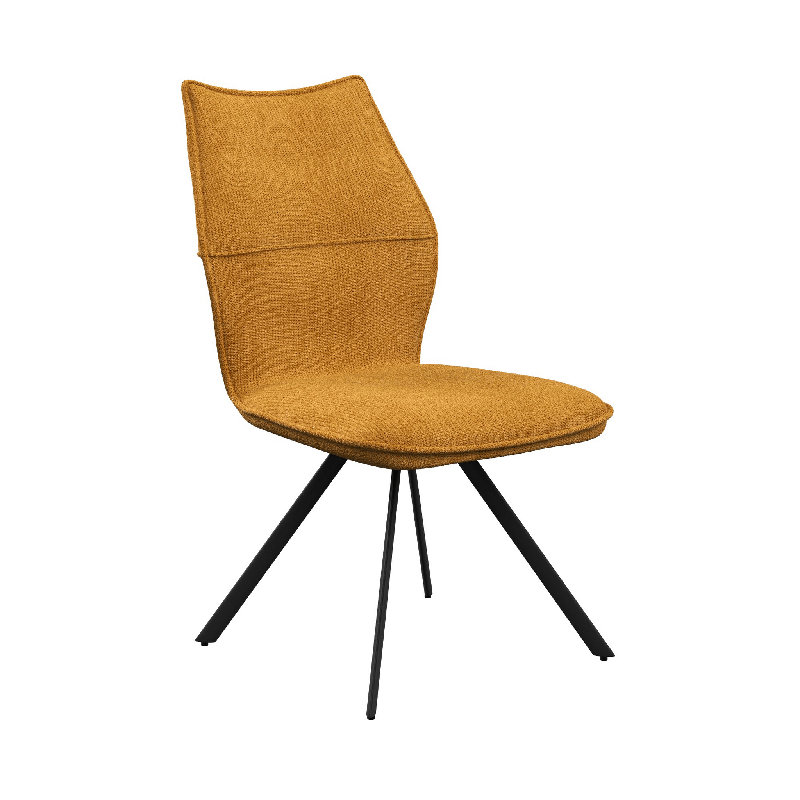 Lusso Fabric Dining Chair, Mustard