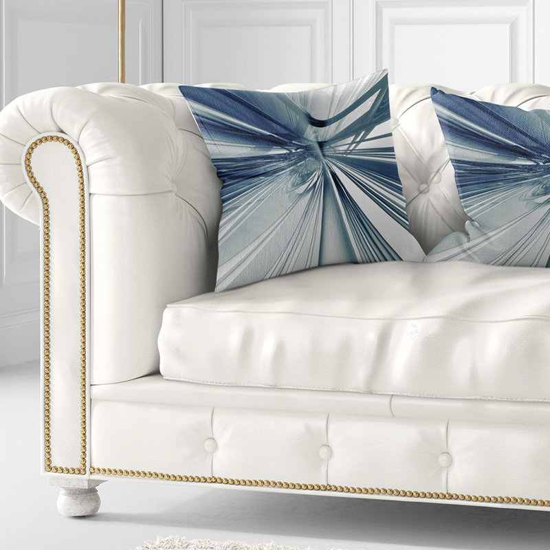 Art texturé bleu 3D - coussin abstrait imprimé, 16 po x 1 po, Carré