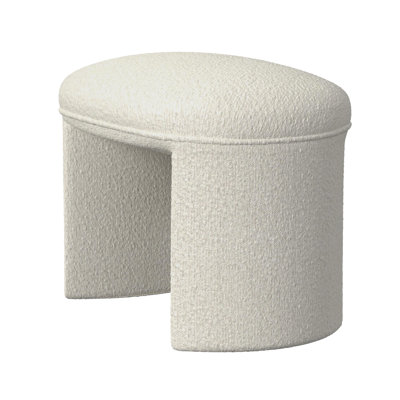 Max Ottoman Footstool With Saddle Seat, Mocha Brown Boucle, 24 Inch