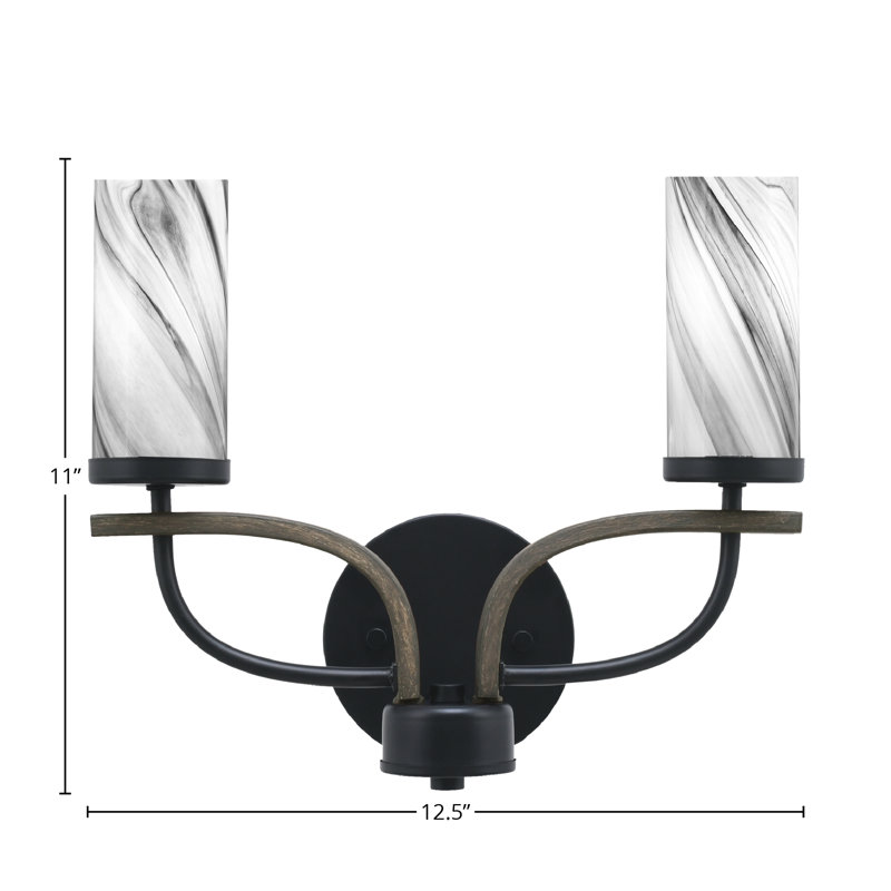 Barre d'éclairage de salle de bain 2 lumières Avanita, Noir
