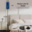  Lampe sur pied de 68,5 po de couleur abstrait bleu marine à intensité variable avec abat-jour en lin et ampoule DEL incluse