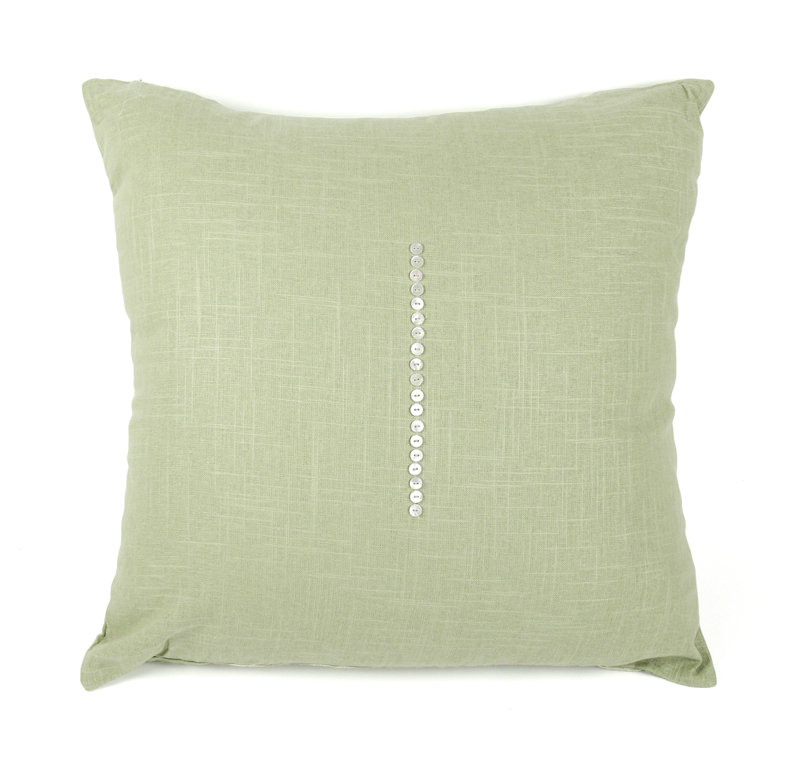 Linen Square Pillow Cover & Insert, 24" x 24", Soft Green