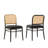 Modern Upholstered Faux Leather Side Dining Chair with Cane Rattan Back-753274499-753274508