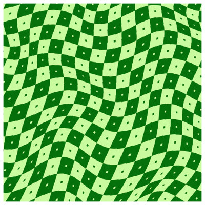 Green Wavy Checkered Double Sided Throw Pillows