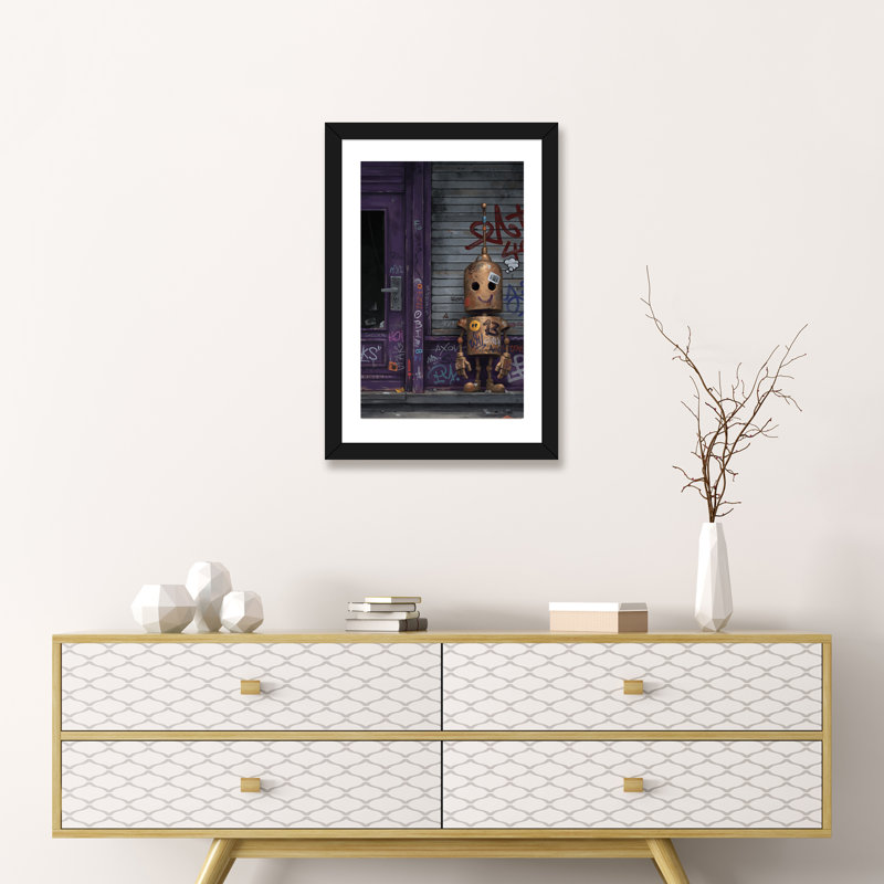 «Empathy» par Matt Dixon - impression d'art graphique, Papier encadré noir, H 24 po x l 16 po x P 1 po