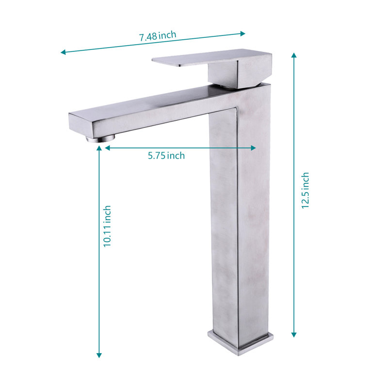 Robinet de lavabo de salle de bain - poignée simple, robinet aérateur de bruit en acier inoxydable à évacuation d'eau douce, rouille