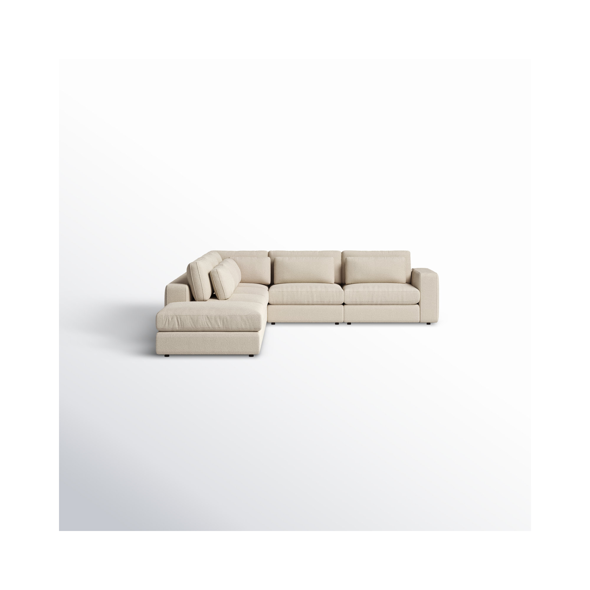 Palla Modular Upholstered L-Sectional, Left Hand Facing, Clairmont Sand Polypropylene / Olefin