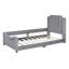 Upholstered Daybed with Classic Stripe Shaped Headboard-8961840