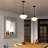 Eastgate 1-Light 12 in. Wide Matte Black Schoolhouse Mini Pendant with White Frosted Opal Glass Shade, Adj Height Hanging Ceiling Fixture for Dining Table, Kitchen, Entryway, Island, Foyer-829415926