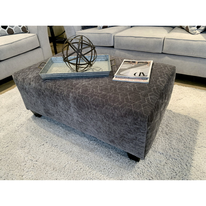 - Coussin en mousse, structure en bois franc, conception géométrique, 43 x 26 x 20 po, 30 lb, gris, revêtement en microfibre ton cocktail, motif, gris