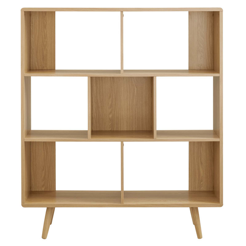 52.5" H x 45" W Wood Cube Bookcase, Oak