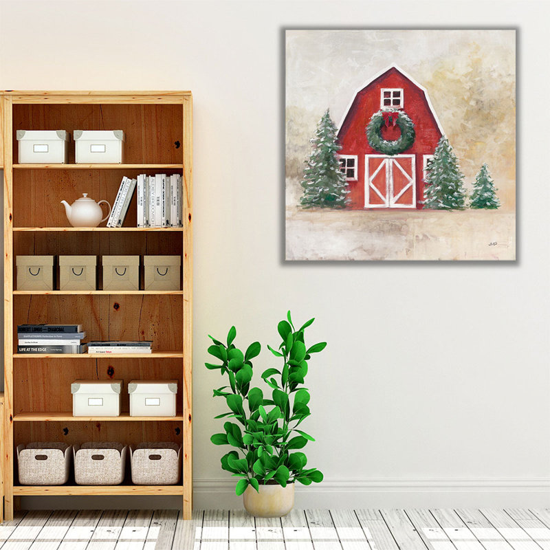 «Decembre Barn», reproduction d'art sur toile, H 30 po x l 30 po