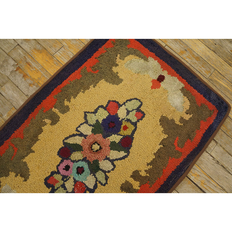 Tapis multicolore antique en laine crochetée American Jewel Tones