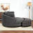 Slipcovered Barrel Chair With Ottoman-1758985892