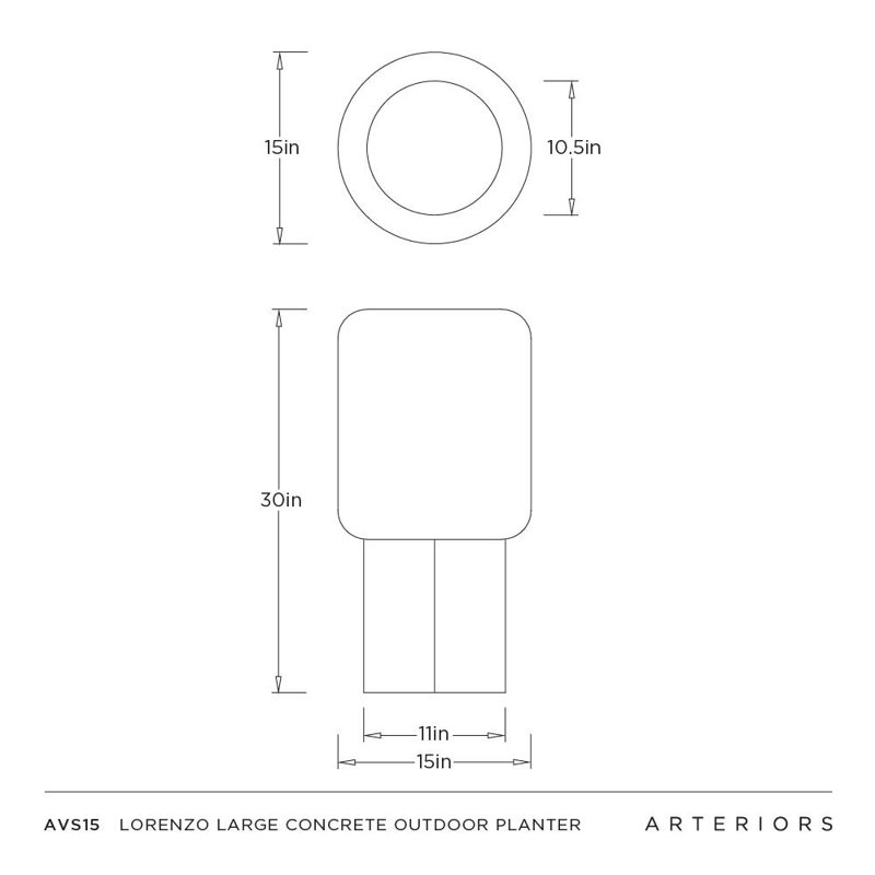 Lorenzo Large Concrete Outdoor Planter