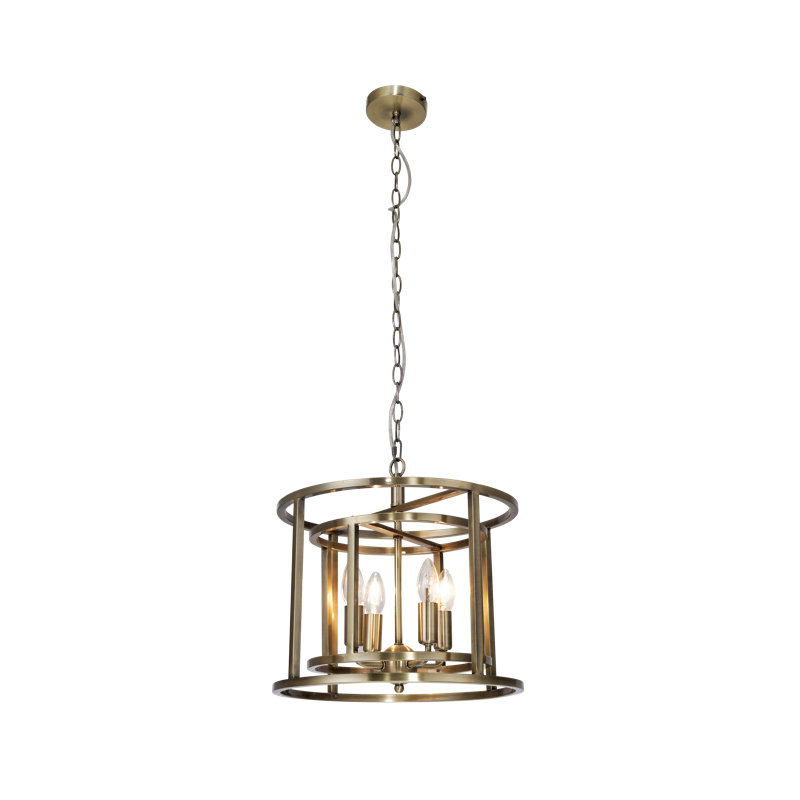 Stillmore 4 - Light Lantern Pendant, Antique Brass