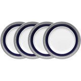 Noritake Crestwood Cobalt Platinum Set Of 4 Bread & Butter/Appetizer Plates, 6-1/4"