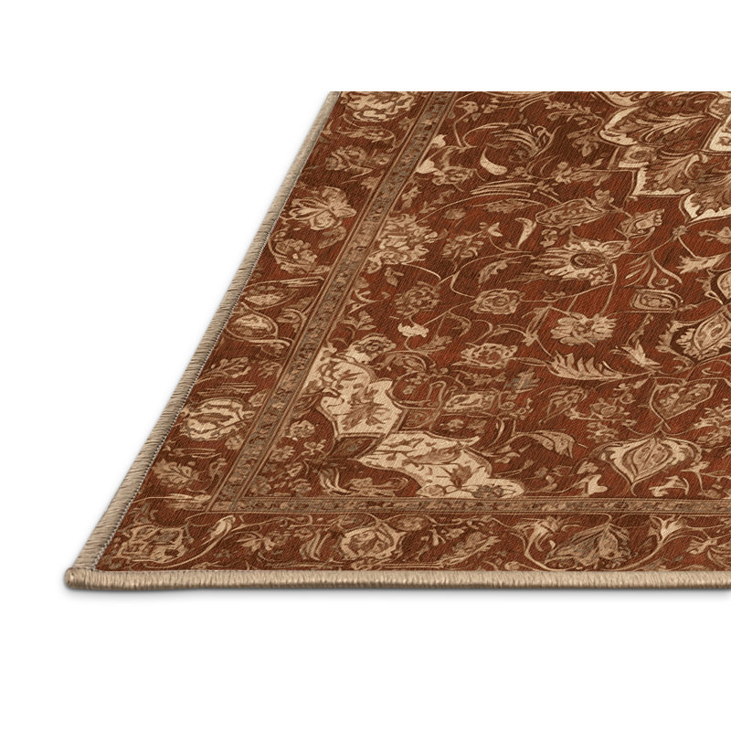 Tapis brun lavable à la machine, Rectangle de 5 pi x 8 pi