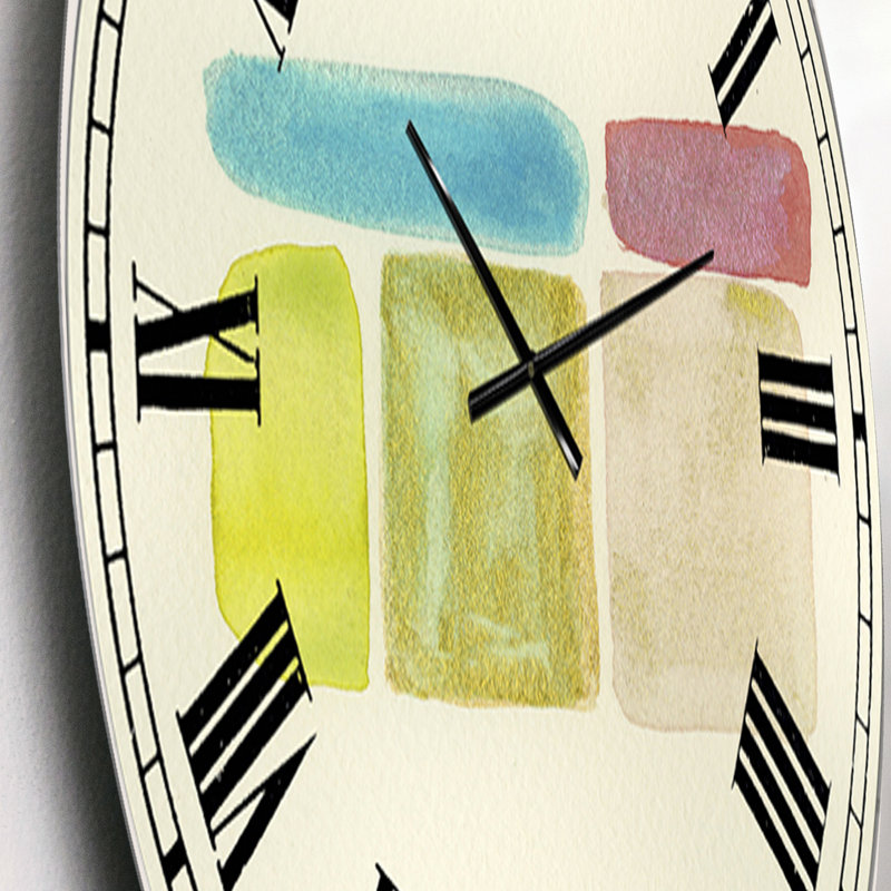 Horloge murale cubique surdimensionnée Cubist Color Composition II, Petit