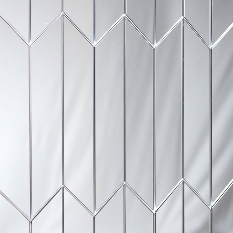 Reflections Chevron 1.8" x 12" Glass Tile