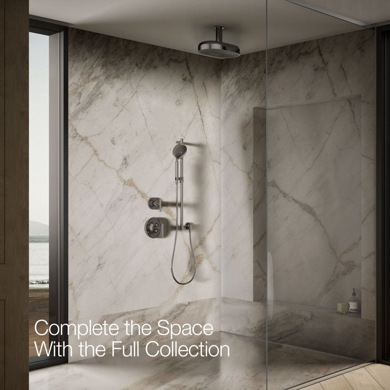 Statement™ Oblong 14 in. Two-Function 1.75 Gpm Rainhead With Katalyst Air-Induction Technology, Vibrant Titanium