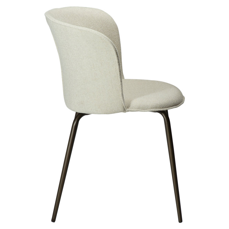 Eden Dining Chair, White, Brass