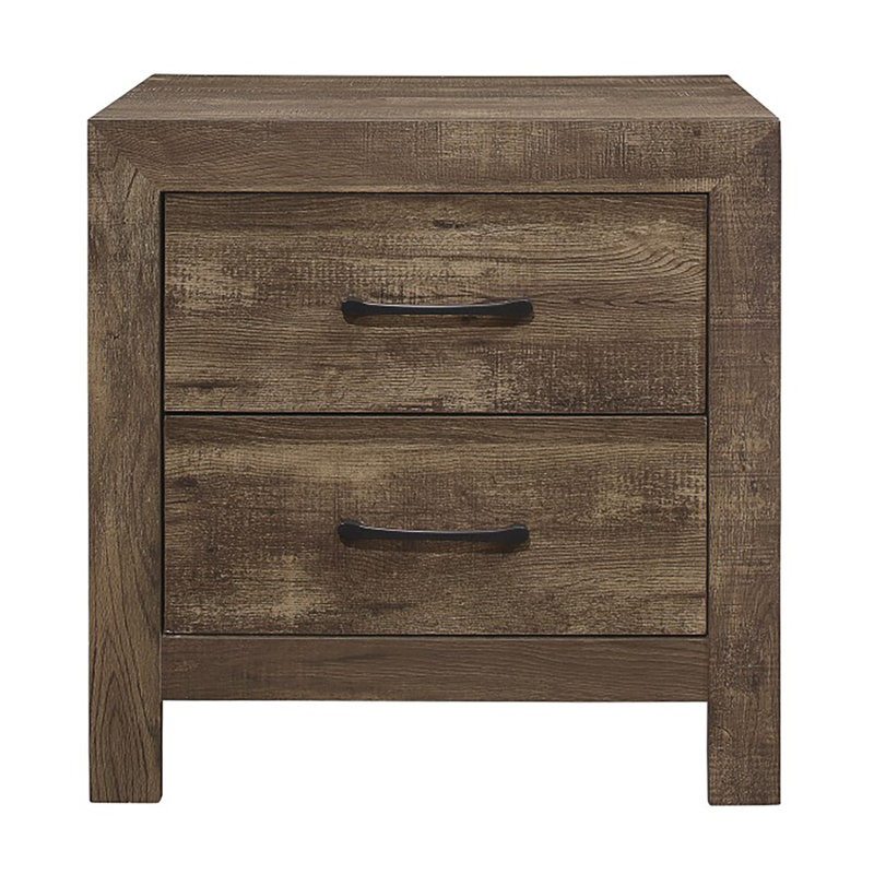 Table de chevet 2 tiroirs Dormalee, Brun rustique