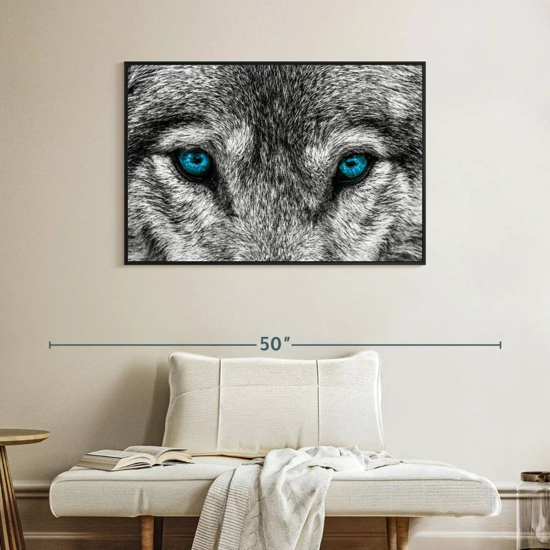 Loup frais, Cadre flottant noir, 40 po x 27 po