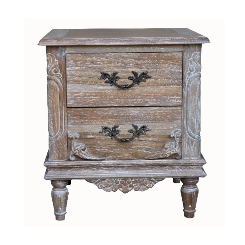 45cm W Solid Wood Bedside Table