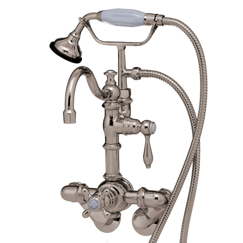 Robinet de baignoire mural thermostatique avec douchette (P1067) par Strom Living, Nickel poli