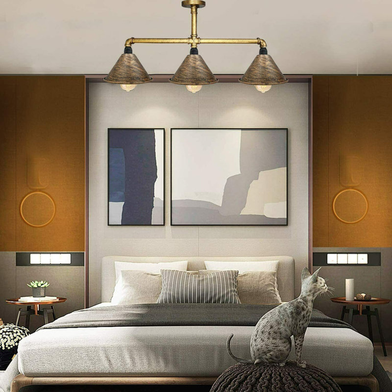 Mazon Semi Flush Mount, Brushed Copper