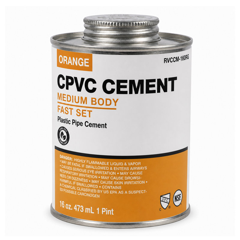 SUPPLYGIANT Ciment à base de cobalt orange de qualité industrielle 16 oz / minium à teneur en COV rapide pour les tuyaux et les raccords