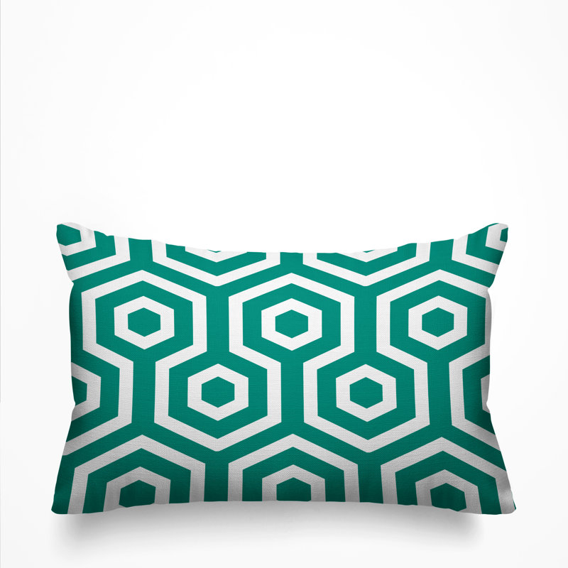 Housse et insert de coussin rectangulaire pour l'extérieur Hilton, Bleu sarcelle