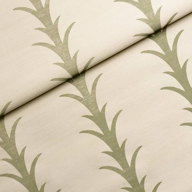 Schumacher X Celerie Kemble Acanthus Stripe Sisal Wallpaper
