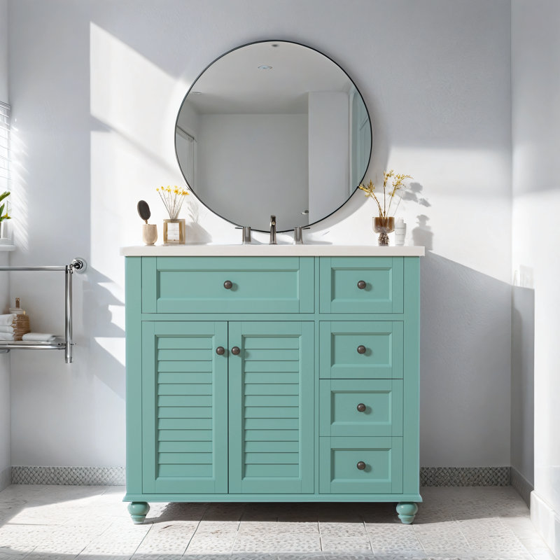 Meuble-lavabo simple 36 po avec plateau en résine Arnott