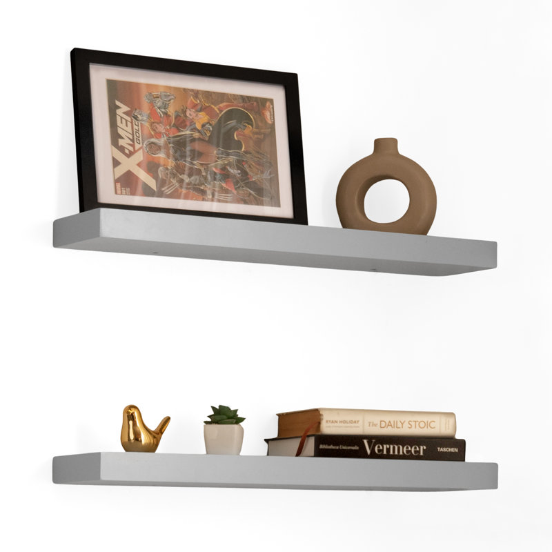 Sporgh 2 Piece Pine Floating Shelf, Special Walnut, 2" H  x 5.5" W x 36" D