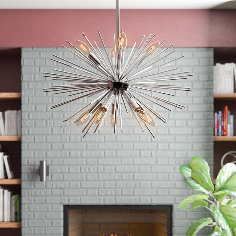 Luminaire suspendu unique à 9 lumières Ailbe