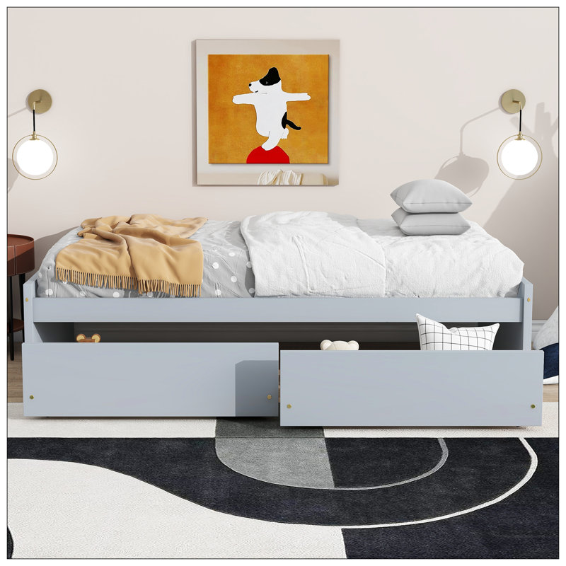 Lit pour chambre à coucher, gris