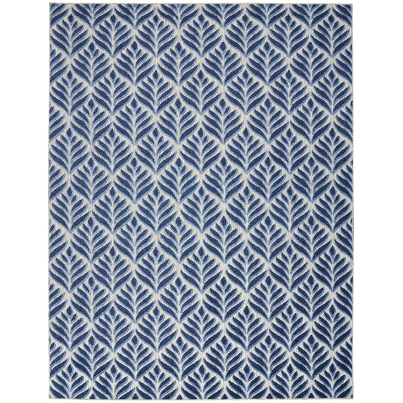 Antwun Nature Blue Indoor/Outdoor Area Rug, Rectangle 3'6" x 5'6"