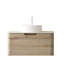 Meuble-lavabo flottant courbé moderne avec plateau en pierre frittée Roma Travertine, armoire à grain de bois en chêne blanc et vasque ronde (24 po / 30 po / 36 po)-76733658