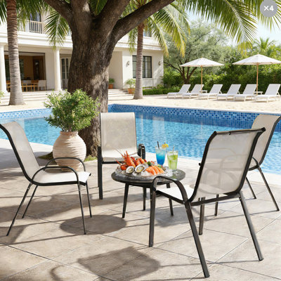 Ensemble de 4 chaises d'extérieur empilables