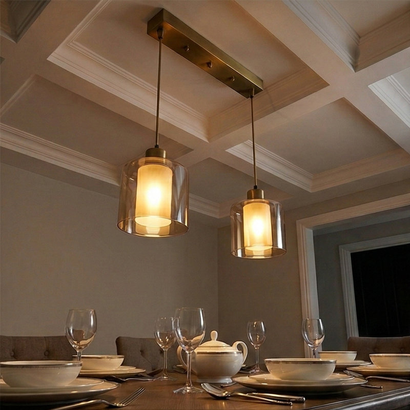 Aurelia Tumbled Gold Dual-Light Pendant