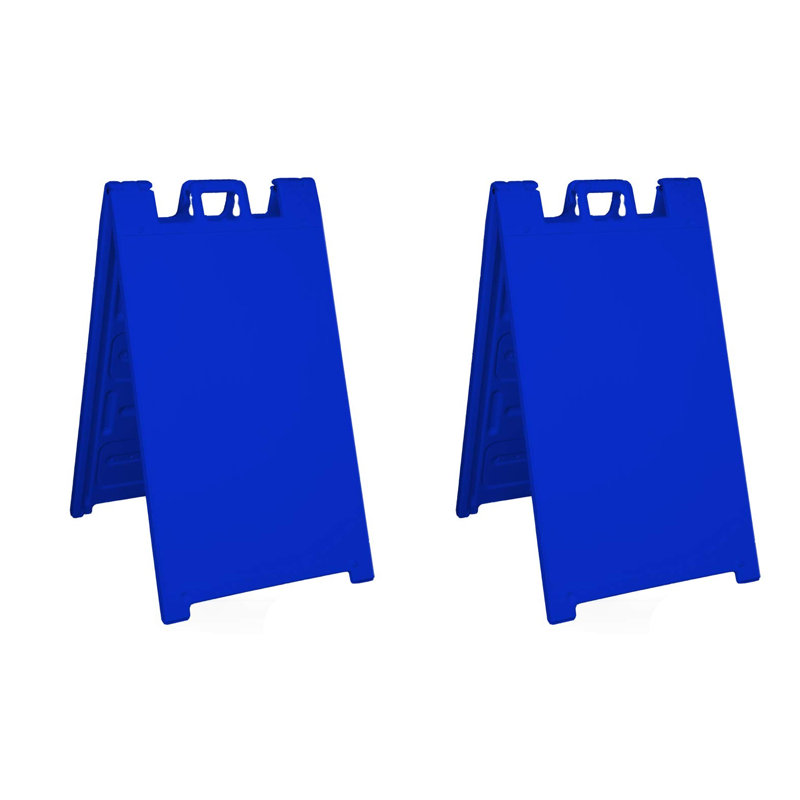 Plasticade Signicade Portable Folding Sidewalk Double Sided Sign Stand, Blue