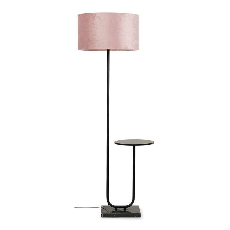 Replogle Matte Tray Table Floor Lamp Set, Pink, Black, Yes
