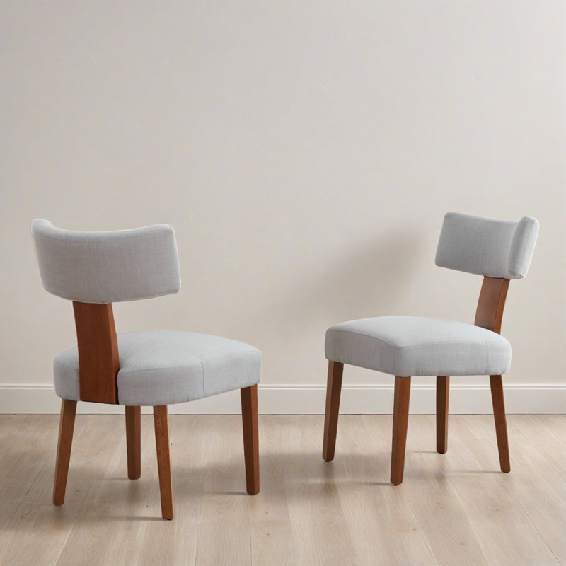 Chaise parson moderne sans accoudoirs en lin, chaises d'appoint de salle à manger pour le salon, Lin gris