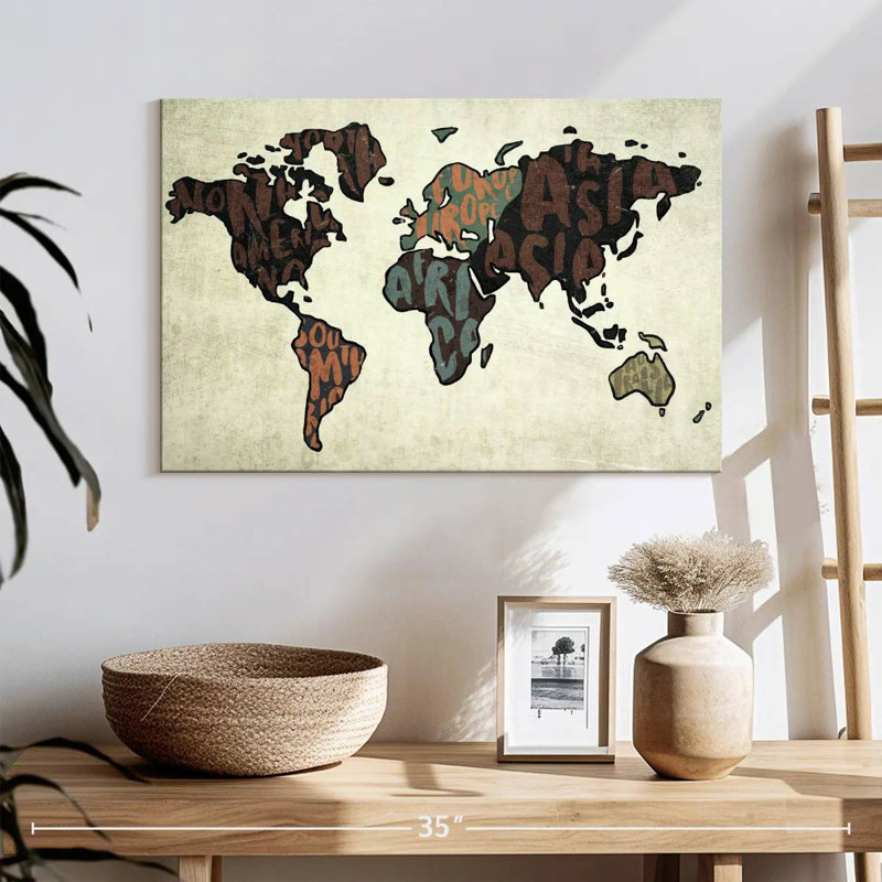Carte des mots Continents, H 16 po x l 24 po
