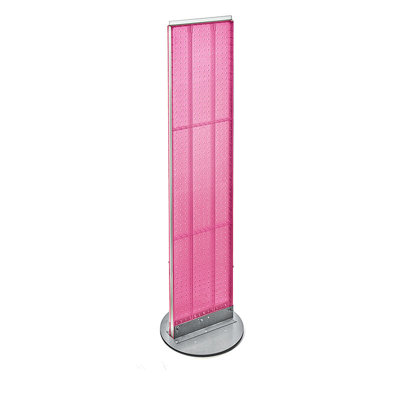 Two-Sided Pegboard Floor Display on Revolving Base. Spinner Rack Stand. Panel Size: 13.5"W x 60"H
