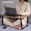 Bureau d'ordinateur portable pour lit, table de lit d'ordinateur portable à hauteur réglable, support de bureau portable pliable avec tiroir de rangement USB / porte-gobelet-893473519