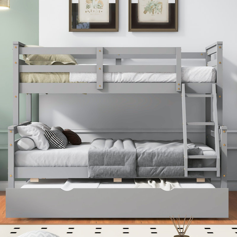 Bunk Bed With Ladder, Gray