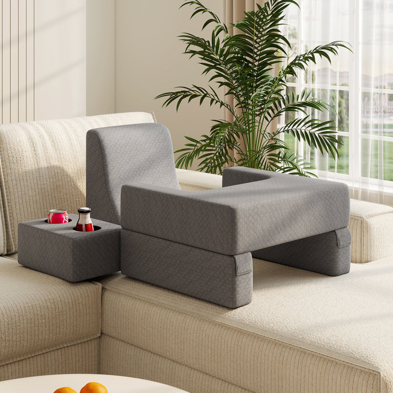 3-Piece Reading Pillow Set Extra Large Lap Desk w/ Coaster Back Cushion Gray